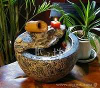 interior decor furnish outdoor garden fountain rocks & bamboo