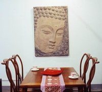 interior decor furnish religious wall sculpture panel Buddha head