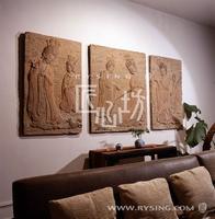 interior decor furnish wall sculpture panel Tang ladies