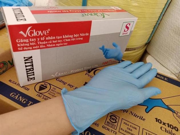 Disposable Blue Nitrile Gloves Powder Free for Medical Use