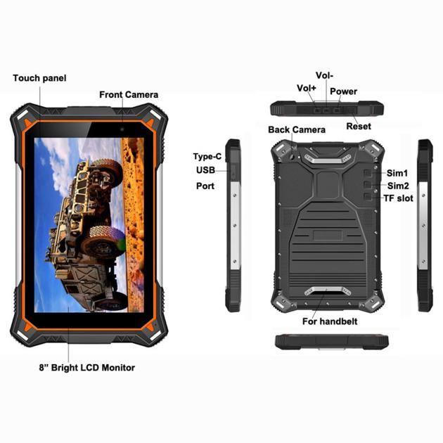8inch Android Rugged Tablets Octa Core