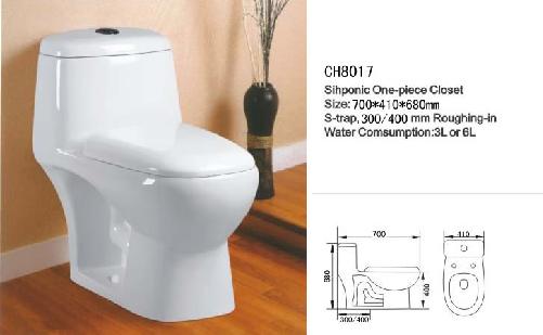 one piece water closet