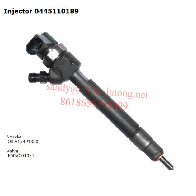 common rail diesel fuel injector 0 445 110 189 Nozzle DSLA154P1320 Valve F00VC01051