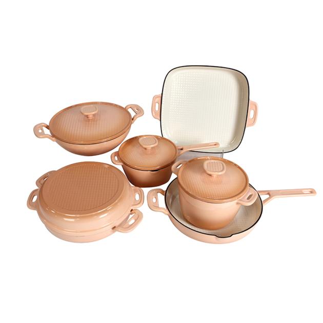 Enamel 6-Piece Cast Iron Pots and Pans Set Manufacturer