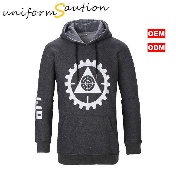 Custom Design Melange Gray Cotton Fleece Wweatshirt