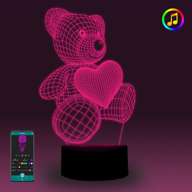 Smart 3D lamp-RGB 16 Million colors by app control-Music mode
