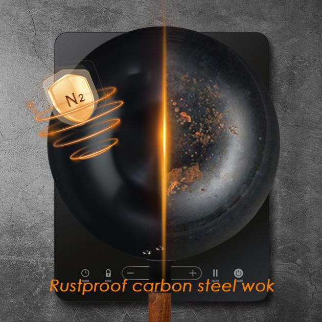 Nonstick Lightweight Rustproof Carbon Steel Wok
