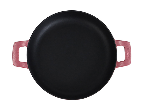 Magenta Enameled Cast Iron Frying Pan