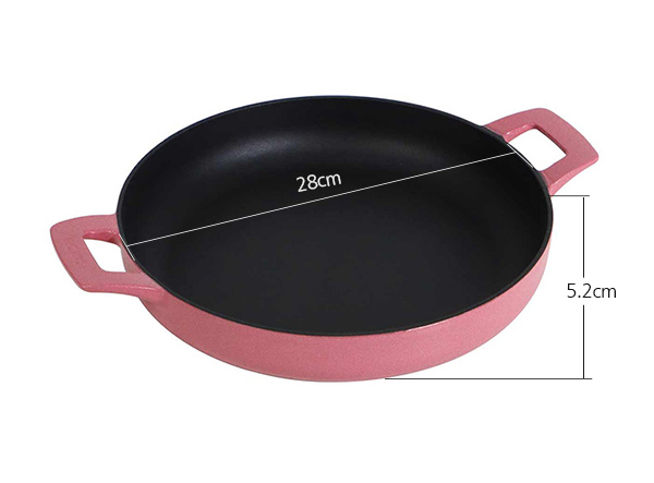 Magenta Enameled Cast Iron Frying Pan