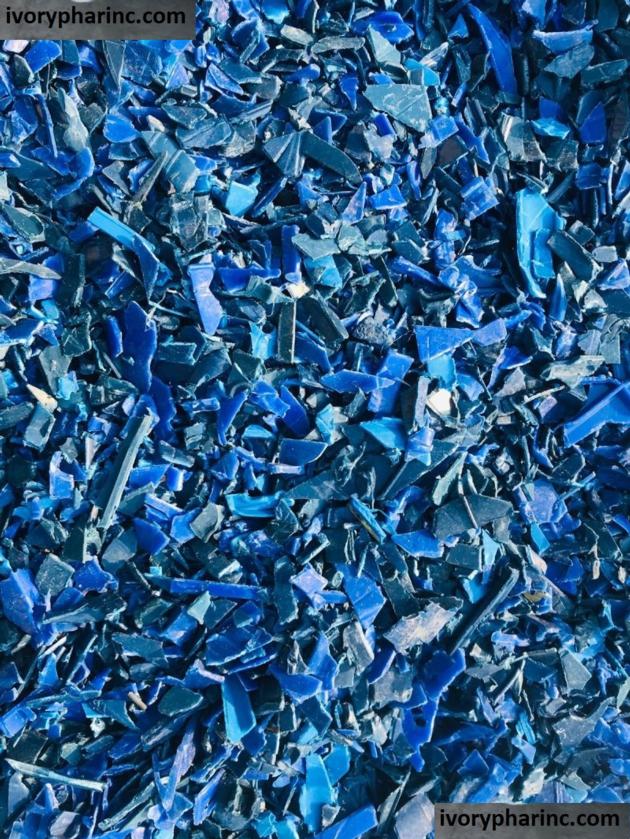 For sale high-density polyethylene (HDPE) blue drums regrinds  