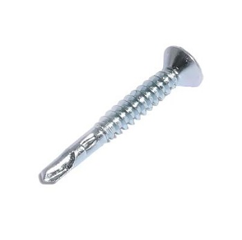 Phillips csk head self drilling screw with wings zinc plated