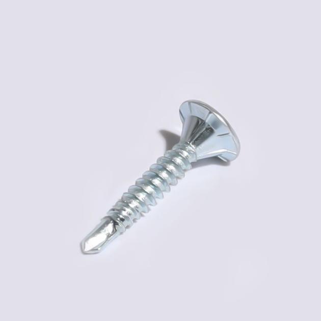 Phillips Flat Head With Nibs Self Drilling Screw Zinc Plated