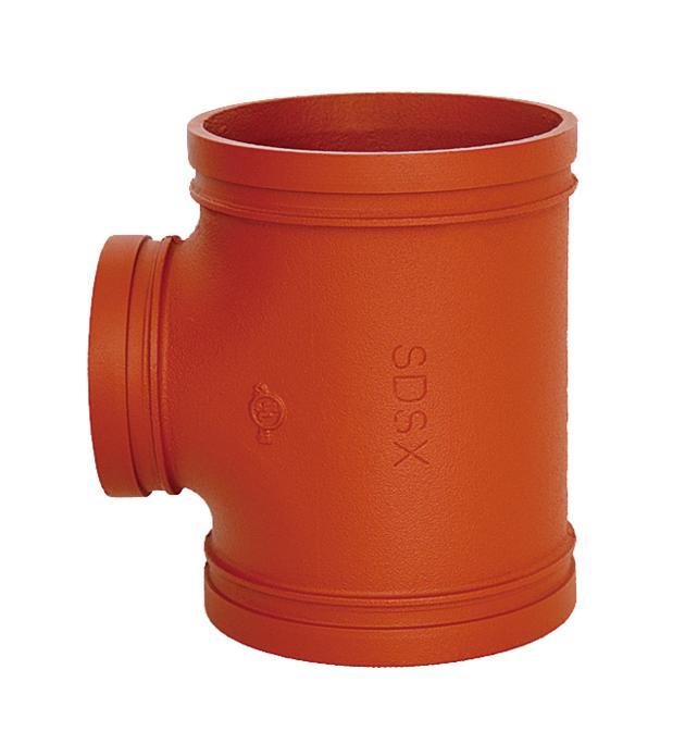 UL/FM Ductile Cast iron grooved fittings thread reduce tee