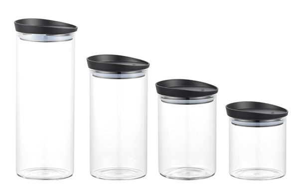 MF96B China High quality borosilicate glass canister, PP lid canister OEM Manufacturer