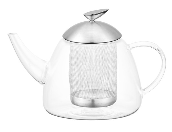 China High quality H007 Borosilicate Glass Tea Pot with Stainless Steel Tea Infuser