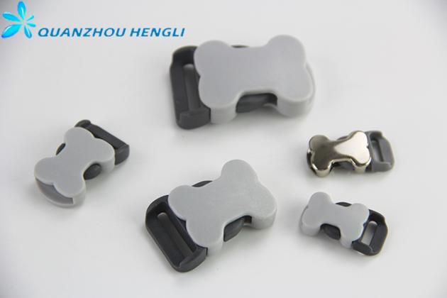 Plastic Gray Color Bone Buckle For Release Buckle Dog Collars
