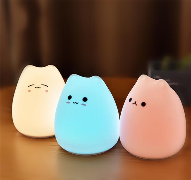 Silicone Kids LED Rechargeable Cat Night Lamp