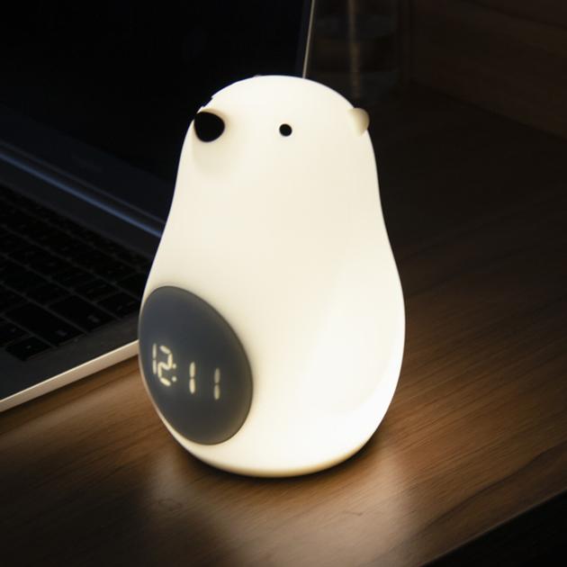 Polar Bear LED Lamp Sunrise Simulation Digital Alarm Clock