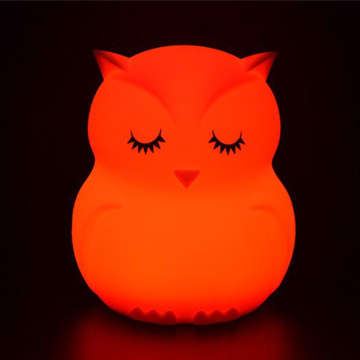 Color Changing Silicone LED Owl Night Lamp