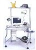 computer shelf/home furniture/Metal kitchen storage/mesh chrome shelf/ display racks/ stands