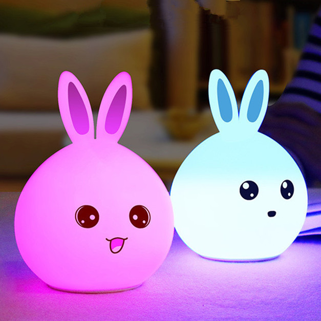 Lovely Kids Gift Silicone LED Bunny Night Lamp