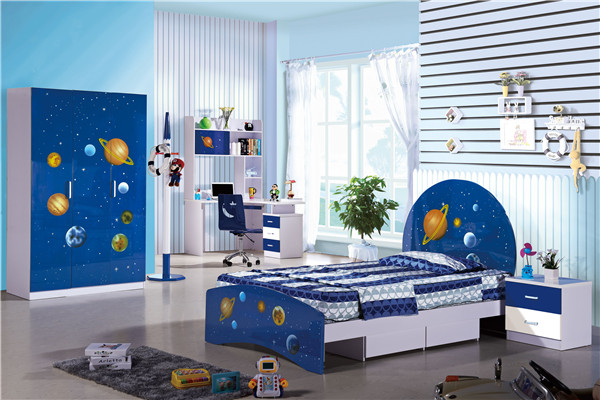 8321-2 factory wholesales price stars bedroom furniture shinning kids bed sets