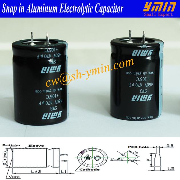 High Voltage Capacitor Snap in Aluminum Electrolytic Capacitor for Welding Machine