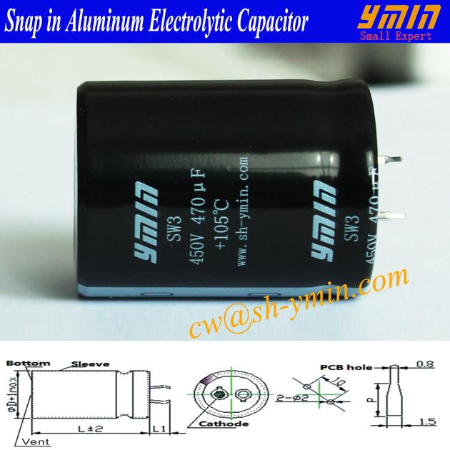 Energy Storage Capacitor Snap in Electrolytic Capacitor for Renewable Energy Power Inverter