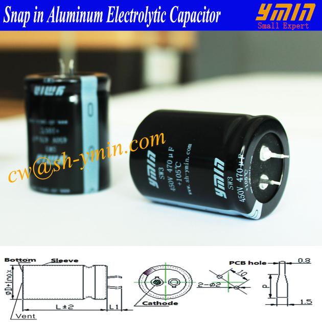Inverter Capacitor Snap in Electrolytic Capacitor for Wind Turbine Power Inverter