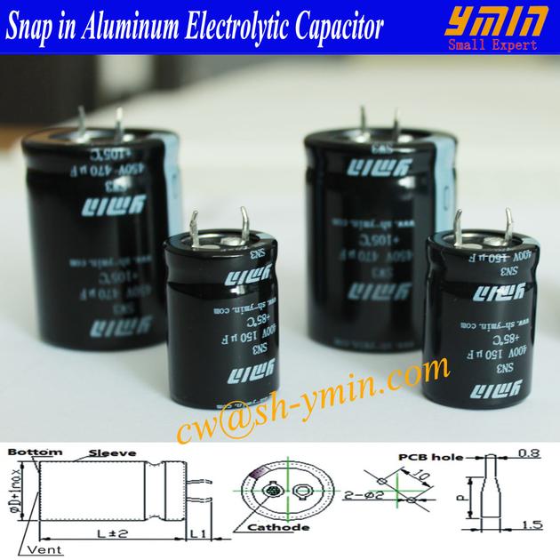 Solar  PV  Power Inverter Capacitor Snap in Electrolytic for Solar Photovoltaic Power Inverter 