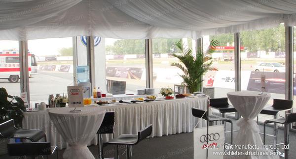 Coffee Room with Glass Wall Tent
