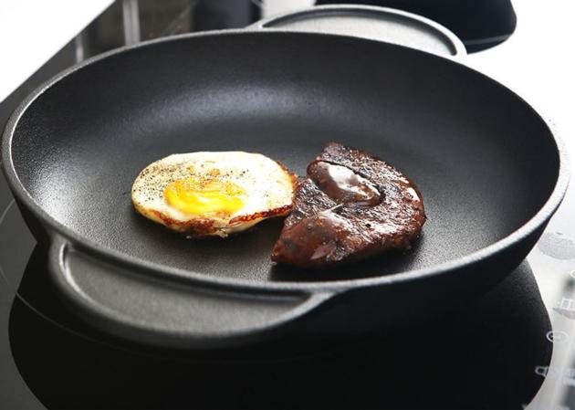 Round Ear Thickening Cast Iron Pan
