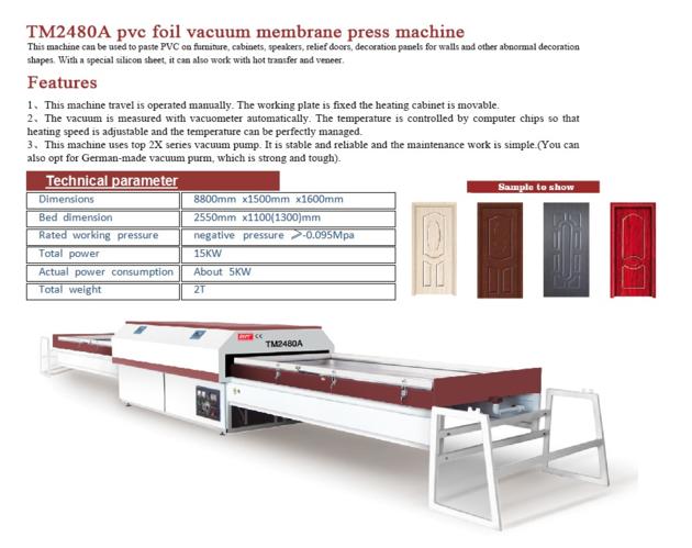 TM2480A Wood Door Pvc Foil Vacuum