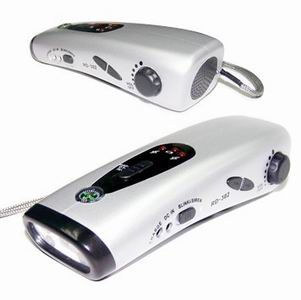 dynamo flashlight with radio, charger function
