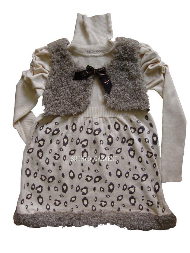 Shinvo fashion design knitting Sweater Dress For girl Kids 