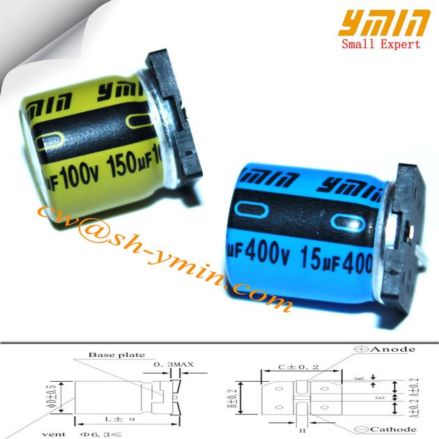 15uF 400V 12.5x16.5mm SMD capacitor VKL Series 125C 2,000 ~ 5,000 Hours SMD Capacitors