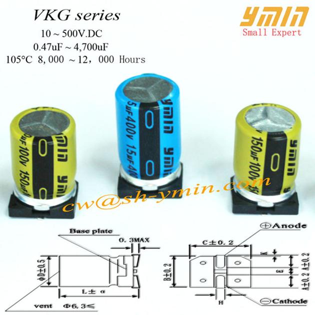 Long Life Capacitor SMD Type Aluminum Electrolytic Capacitor for General Purpose
