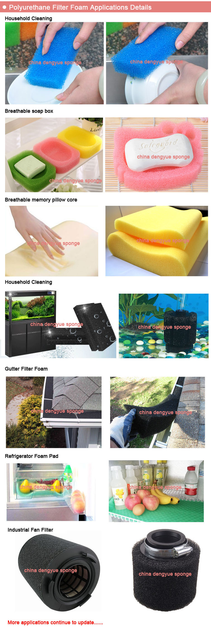 high quality polyurethane High density refrigerator antibacterial filter sponge