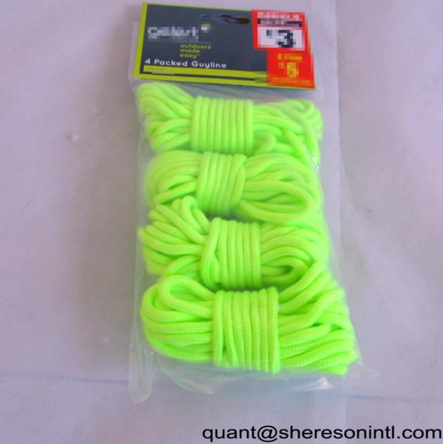 guy line flourescent rope PP Nylon poly rope elastic