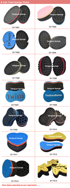 Double Sided with Big/Small holes Ellipse shaped hair twist sponge/Cruls hair Brush