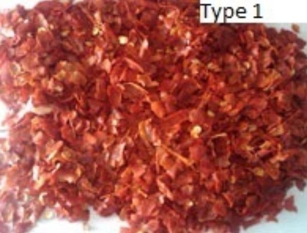 Dry red chilli: chili-flakes1cm-5-seeds-type-1