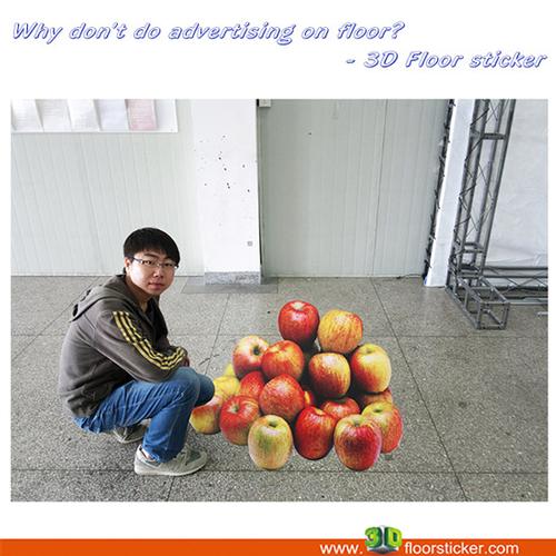 Why don't do advertising on floor?  3D Floor Sticker for Supermarket advertising