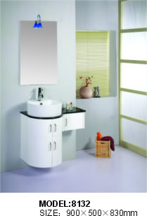 bathroom vanity with ceramic basin in morden style
