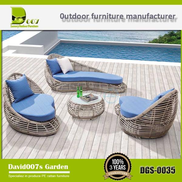 modern outdoor furniture PE rattan sofa set