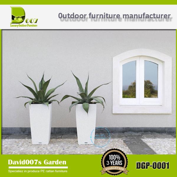 Outdoor furniture PE rattan planter flower pot