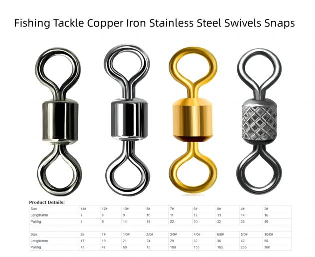 Fishing Hook/Fishing Tackle Accessory Copper Iron Stainless Steel Swivels Snaps