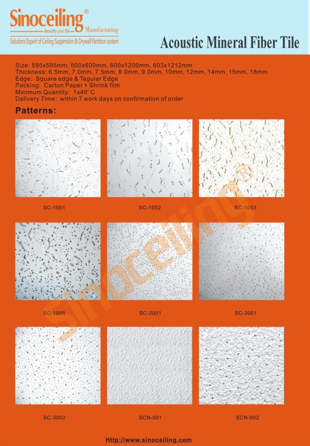 Mineral Fiber Tile Mineral Fiber Board