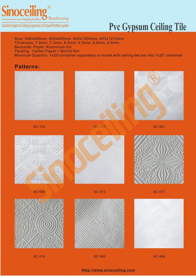 Pvc Gypsum Board Pvc Gypsum Tile