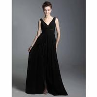 A-line V-neck Sweep / Brush Train Chiffon Sex and the City Dress / Evening Dress(FSD0197)