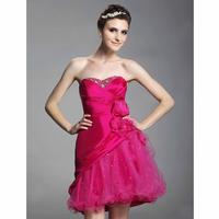 A-line Sweetheart Short/ Mini Taffeta Tulle Cocktail Dresses (WSH04159)